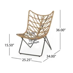 Syemin Patio Modern Accent Chairs, Outdoor Conversation Chairs, With Leisure Used, For Backyard, Garden, Beige, 25.25"*34"*36"