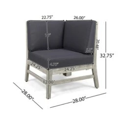 Syemin Patio Modern Accent Chairs, Outdoor Conversation Chairs, With Leisure Used, For Backyard, Garden, Gray, 28"*28"*32.75"