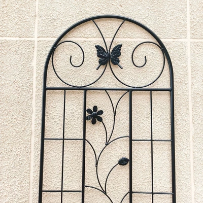 Syemin Patio Decorative Screens, Iron Arch Decoration Garden Trellis, For Outdoor For Climbing Plants Support, Flowerbed, Black, 19.7"*8.3"*71" 2 Syemin Patio Decorative Screens, Iron Arch Decoration Garden Trellis, For Outdoor For Climbing Plants Support, Flowerbed, Black, 19.7"*8.3"*71" - Image 2