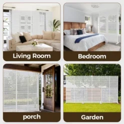Syemin Patio Decorative Screens Outdoor Privacy Screen 6-Piece Outdoor Privacy Screens And Panel Outdoor Decorative Fence, White, 45.47"*15.75"*72.05" -Furniture GUEST 316bb6e6 e87b 41b3 aa94 39875db8fbf3