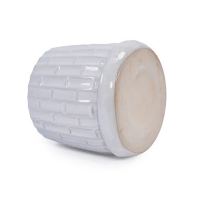 Syemin Planters Set Of 2 Ceramic Flowerpot, Indoor And Outdoor Modern Decorative Round Planter For Patio, Garden, White, 7.87"*7.87"*7.09" 4 Syemin Planters Set Of 2 Ceramic Flowerpot, Indoor And Outdoor Modern Decorative Round Planter For Patio, Garden, White, 7.87"*7.87"*7.09" - Image 4