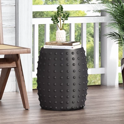 Syemin Patio End Tables Accent Side End Table For Outdoor And Indoor, Garden, Backyard Use, Special Design, Black, 15.5"*15.5"*18" 4 Syemin Patio End Tables Accent Side End Table For Outdoor And Indoor, Garden, Backyard Use, Special Design, Black, 15.5"*15.5"*18" - Image 4