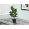 Syemin Artificial Plant Garcinia Tree Indoor Faux Greenery Potted Real Touch Decorative Green Leaves Black Cement Pot, Green, 15.5"*12"*28"