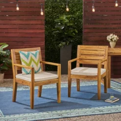 Syemin Patio Modern Accent Chairs, Outdoor Conversation Chairs, With Leisure Used, For Backyard, Garden, Beige, 23"*23.75"*35.5" -Furniture GUEST 329195fb 05a2 4081 a11e e170377b66db