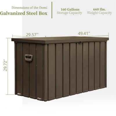 Syemin Deck Boxes Garden Large Patio Storage, For Furniture, Outside Cushions And Garden Tools, Bench, Easy To Assemble,Brown, 49.41"*29.57"*29.72" 4 Syemin Deck Boxes Garden Large Patio Storage, For Furniture, Outside Cushions And Garden Tools, Bench, Easy To Assemble,Brown, 49.41"*29.57"*29.72" - Image 4