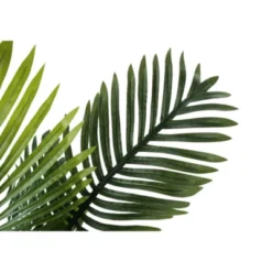 Syemin Artificial Plant Palm Indoor Faux Fake Table Floor Greenery Potted Real Touch Decorative Green Leaves Beige Woven Basket, Green, 25"*23"*24" -Furniture GUEST 33b01e11 f0e2 4afe ba91 018e4dff5881