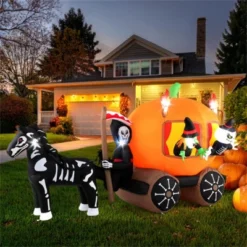 Syemin Inflatable Holiday Decorations Halloween Inflatable Carriage Inflatable Decoration Halloween Inflatable Decor, Orange, 120"*30"*72" -Furniture GUEST 3603ff7e 78a6 43e3 9757 ab05da5cf8e0