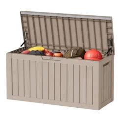 Syemin Deck Box, 100GAL Outdoor Storage Box, Patio Gardening Tools, Water And UV Resistant For Patio, Garden, Lawn, Brown, 46.26"*18.7"*23.23" 11 Syemin Deck Box, 100GAL Outdoor Storage Box, Patio Gardening Tools, Water And UV Resistant For Patio, Garden, Lawn, Brown, 46.26"*18.7"*23.23" -Furniture GUEST 3604ff58 45fd 43e6 8ea0 0f8750b7ea99
