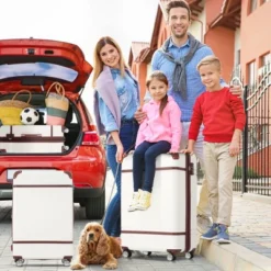 Syemin 3 PCS Bag And Luggage Sets, With Spinner Wheels And Zippers Lightweight Suitcase, For Business Trips And Travel, White, 20.1"*12.4"*30.3" -Furniture GUEST 37898e22 8481 4f7d 9f9b 590738882a22