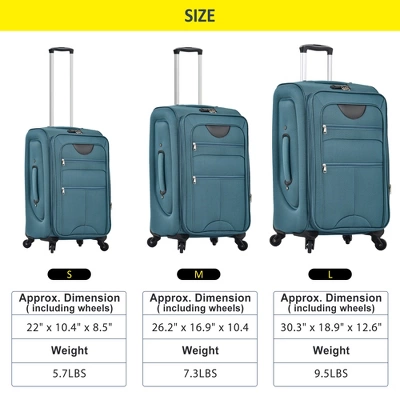 Syemin 3 PCS Bag And Luggage Sets, With 4 Spinner Wheels Lightweight Suitcase, Suitable For Business Trips And Travel, Blue, 30.3"*18.9"*12.6" 2 Syemin 3 PCS Bag And Luggage Sets, With 4 Spinner Wheels Lightweight Suitcase, Suitable For Business Trips And Travel, Blue, 30.3"*18.9"*12.6" - Image 2