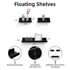 Syemin Decorative Wall Shelf Floating Shelves Wall Mounted Wood Shelves Hanging Shelf Storage Decor Floating Shelves Wall, White, 2.36"*5.91"*1.97" -Furniture GUEST 3ab29823 16c6 4ca4 a4f0 86ece92a2e2a