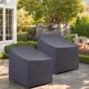 Syemin Plant Covers, Outdoor Swivel Lounge Chair Cover 2 Pack, Waterproof High Wind Resistant Anti-Fading, Gray 36"*34"*36"