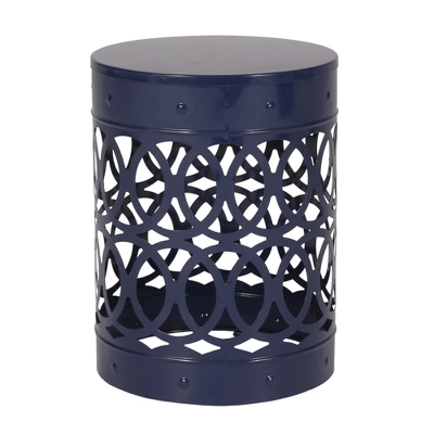 Syemin Patio End Tables Accent Side End Table For Outdoor And Indoor, Garden, Backyard Use, Special Design, Blue, 13.75"*13.75"*18" 2 Syemin Patio End Tables Accent Side End Table For Outdoor And Indoor, Garden, Backyard Use, Special Design, Blue, 13.75"*13.75"*18" - Image 2
