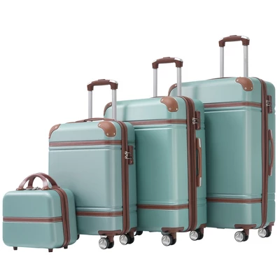 Syemin 4 PCS Bag And Luggage Sets, With Spinner Wheels And Zippers Lightweight Suitcase, For Business Trips And Travel, Green, 20.1"*12.4"*30.3" 6 Syemin 4 PCS Bag And Luggage Sets, With Spinner Wheels And Zippers Lightweight Suitcase, For Business Trips And Travel, Green, 20.1"*12.4"*30.3" - Image 6