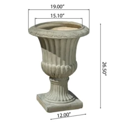 Syemin Outdoor Planters With Special Design, Novely Flower Planter Pot For Garden, Courtyard, Patio, Beige，19"*19"*26.5"