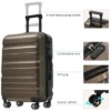 Syemin Luggage Hardshell ABS Luggage Set, 24-Inch Checked Suitcase Spinner Wheels, Lightweight Travel Luggage With 2 Bags, Brown, 14.2"*9.4"*20.9"