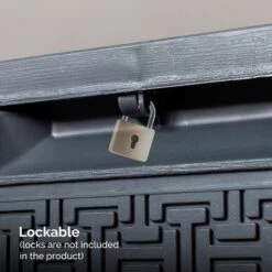 Syemin Deck Boxes 90gal Outdoor Garden Plastic Storage Deck Box Waterproof Deck Box Outdoor Lockable Storage Container, Black, 45.67"*19.5"*23.23" -Furniture GUEST 3ecf0780 787a 407c 9f67 463ce5b86c5b