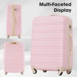 Syemin 3 PCS Bag And Luggage Sets, With Spinner Wheels And Zippers Lightweight Suitcase, For Business Trips And Travel, Pink, 15.8"*10.2"*24.5" 8 Syemin 3 PCS Bag And Luggage Sets, With Spinner Wheels And Zippers Lightweight Suitcase, For Business Trips And Travel, Pink, 15.8"*10.2"*24.5" -Furniture GUEST 40951700 a0cb 4707 9d1d f89414f8dd94 1