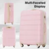 Syemin Bag And Luggage Sets, With 4 Spinner Wheels Lightweight Suitcase, Suitable For Business Trips And Travel, Pink, 17.9"*11.6"*28.5"