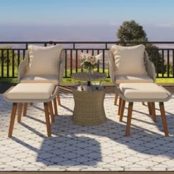 Syemin Patio Seating Sets, Outdoor Seating Set For Tranquil Relaxation, Make Create A Backyard Paradise, Beige, 23.2"*21.7"*31.5" -Furniture GUEST 40c74b67 b947 41fe aeeb e0ab4dd547c2