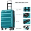 Syemin Luggage Hardshell ABS Luggage Set Lightweight Durable Suitcases With Dual Spinner Wheels Sizes For Travel Business, Blue, 19.7"*11.8"*30.3"