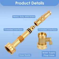 Syemin Landscape Equipment Parts And Accessories, Heavy-Duty Adjustable Twist Hose Nozzle, Versatile, Easy To Use, Gold, 1.18"*1.18"*4.06" -Furniture GUEST 417d67d6 df68 4460 a0cb fbc76502ed0e