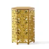 Syemin Patio End Tables Accent Side End Table For Outdoor And Indoor, Garden, Backyard Use, Special Design, Gold, 14.25"*12.25"*22"