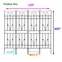 Syemin Patio Decorative Screens, Iron Arch Decoration Garden Trellis, For Outdoor For Climbing Plants Support, Flowerbed, Black, 73"*17.7"*71" -Furniture GUEST 41c0565f 0c39 4277 9602 4547001574c9