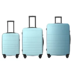 Syemin Luggage 3 Piece Set Suitcase Spinner Hardshell Lightweight TSA Lock Luggage Sets ABS Hardshell 3pcs Luggage, Blue, 20.87"*11.61"*30.31" -Furniture GUEST 4251739e 4864 48aa afea 70f41d73cee9
