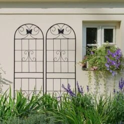 Syemin Patio Decorative Screens, Elegant Vine Pattern Yard Fencing, Pet-Safe Decorative Fence For Yard, Patio, Black, 19.7"*19.7"*71" -Furniture GUEST 42fd7af9 48e5 4118 b85d 96af2cfde761