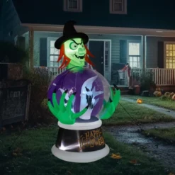 Syemin Decorative Holiday Scene Props Inflatable Halloween Outdoor Decorations Witch's Crystal Ball Halloween Decoration, Green, 39.4"*35.4"*72" -Furniture GUEST 4338e004 3d14 4172 89c3 d5a499cd7f85