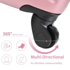 Syemin Luggage 20" Hardshell Carry-On Luggage, Lightweight Durable ABS Suitcase With Spinner Wheels 2 Packing Cubes, Pink, 13.6"*8.3"*21.5" -Furniture GUEST 465df49f c8aa 4673 8969 70307bc31c1a