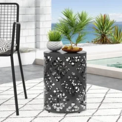 Syemin Patio End Tables Accent Side End Table For Outdoor And Indoor, Garden, Backyard Use, Special Design, Black, 13.75"*13.75"*18" 9 Syemin Patio End Tables Accent Side End Table For Outdoor And Indoor, Garden, Backyard Use, Special Design, Black, 13.75"*13.75"*18" -Furniture GUEST 481ad163 4a43 478a 8d7b 0bce7cef49bd