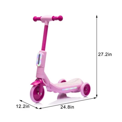 Syemin Kick Scooters 2in1 Kids Ride On Three Wheel Balance Scooter Toy For Kids Floor Protection Gift For Kids, Pink, 24.8"*12.2"*27.2" 2 Syemin Kick Scooters 2in1 Kids Ride On Three Wheel Balance Scooter Toy For Kids Floor Protection Gift For Kids, Pink, 24.8"*12.2"*27.2" - Image 2