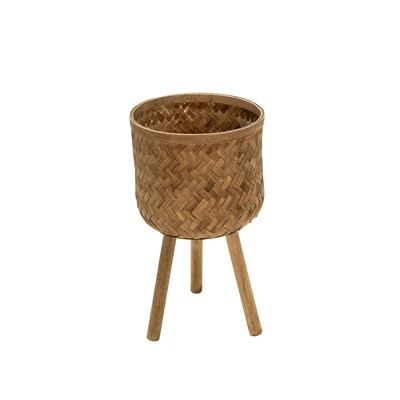 Syemin Planters Bamboo Planters With Outdoor And Indoor, Decorative Plant Pots For Living Room, Garden, Balcony, Home Decor, Brown 19.75"*17"*16.5" 3 Syemin Planters Bamboo Planters With Outdoor And Indoor, Decorative Plant Pots For Living Room, Garden, Balcony, Home Decor, Brown 19.75"*17"*16.5" - Image 3