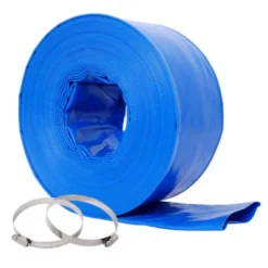 Syemin Drip Irrigation 100Ft Pool Backwash Hose, Heavy Duty Water Discharge Hose For Swimming Pool Filter Pump With 2 Clamp, Blue, 4"*4"*4" -Furniture GUEST 4a8a9671 df28 453c ac71 5ca01fdddec5 1
