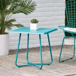 Syemin Patio End Tables Accent Side End Table For Outdoor And Indoor, Garden, Backyard Use, Special Design, Green, 17.75"*17.75"*18.75" -Furniture GUEST 4b4891df 562b 4ee2 a75c 35a724bb84c3