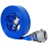 Syemin Drip Irrigation 50Ft Pool Backwash Hose, Heavy Duty Lay Flat Water Discharge Pump Hoses For Swimming Drain Pools, Blue, 1.5"*1.5"*1.5"
