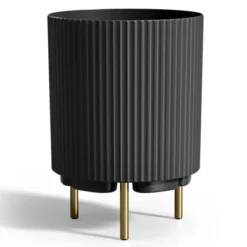 Syemin Self Watering Symphony Square Planter 2PCS, 13" Wide X 23.6" Tall, Cone Striped Plastic Flower Pot -Furniture GUEST 4dda1b35 02d0 4411 9050 a104813a3603