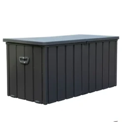 Syemin Deck Boxes Garden Large Patio Storage, For Furniture, Outside Cushions And Garden Tools, Bench, Easy To Assemble，Black, 49.41"*24.69"*23.43"