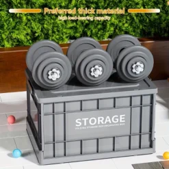 Syemin Deck Boxes 90L Storage Bins With Lids, Totes For Storage Stackable Collapsible Storage Bin Waterproof Storage Box, Gray, 24.02"*16.73"*13.78" -Furniture GUEST 4e83e586 3935 43df af5b 9bfbb5d5bacb 1