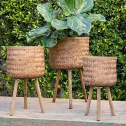 Syemin Planters Bamboo Planters With Outdoor And Indoor, Decorative Plant Pots For Living Room, Garden, Balcony, Home Decor, Brown 19.75"*17"*16.5" 9 Syemin Planters Bamboo Planters With Outdoor And Indoor, Decorative Plant Pots For Living Room, Garden, Balcony, Home Decor, Brown 19.75"*17"*16.5" -Furniture GUEST 4f5144af 473a 4cde a020 b7052b63bd80