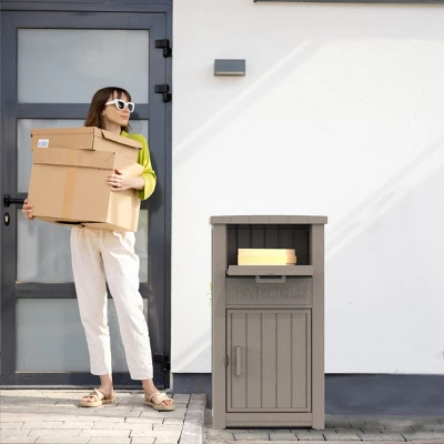 Syemin Deck Boxes 48 Gallon Package Delivery Boxes, Lockable Outdoor Storage Box, Large Package Delivery Waterproof Deck Box, Gray, 44.1"*24.2"*18.6" 1 Syemin Deck Boxes 48 Gallon Package Delivery Boxes, Lockable Outdoor Storage Box, Large Package Delivery Waterproof Deck Box, Gray, 44.1"*24.2"*18.6"