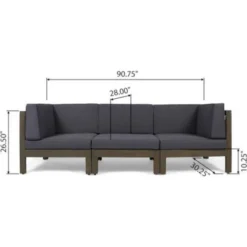 Syemin Patio Seating Sets Outdoor, Featuring Unique Design, Ideal For Chats, Perfect For Gardens, Living Spaces, Gray, 90.75"*30.25"*26.5"