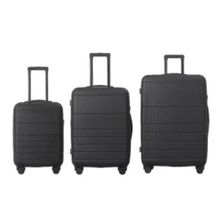 Syemin Luggage Sets 3 Piece Suitcases Suitcase Set ABS Hard Case Luggage With TSA Lock Spinner Wheels Durable Luggage, Black, 20.87"*11.61"*30.31" -Furniture GUEST 524203fd 5423 4c78 bfbe 14106b4a673b