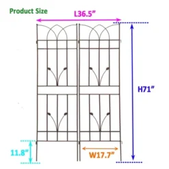 Syemin Patio Decorative Screens, Iron Arch Decoration Garden Trellis, For Outdoor For Climbing Plants Support, Flowerbed, Brown, 36.5"*17.7"*71" 8 Syemin Patio Decorative Screens, Iron Arch Decoration Garden Trellis, For Outdoor For Climbing Plants Support, Flowerbed, Brown, 36.5"*17.7"*71" -Furniture GUEST 53591ee8 022a 4465 b7e4 8b0eea432987