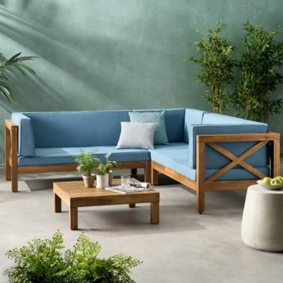 Syemin Patio Seating Sets Outdoor, Featuring Unique Design, Ideal For Chats, Perfect For Gardens, Living Spaces, Blue, 88.5"*30.25"*26.5" 5 Syemin Patio Seating Sets Outdoor, Featuring Unique Design, Ideal For Chats, Perfect For Gardens, Living Spaces, Blue, 88.5"*30.25"*26.5" - Image 5