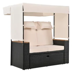 Syemin Patio Chaise Lounges, Outdoor Patio Daybed, Comfy Seat Cushion, Sofa Furniture, For Backyard, Swimming Pool, Beige, 57"*51.2"*64.2" -Furniture GUEST 55782175 c84a 4623 b20b 7f8f6a835249