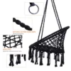 Syemin Patio Swings Black Swing, Hammock Chair Macrame Swing, Hanging Cotton Rope Hammock Swing Chair For Indoor And Outdoor, Black, 31.5"*23.6"*47.2"