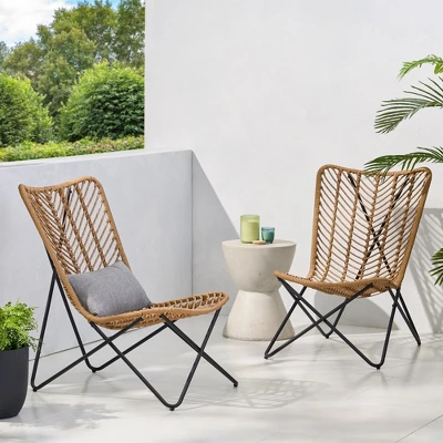 Syemin Patio Modern Accent Chairs, Outdoor Conversation Chairs, With Leisure Used, For Backyard, Garden, Beige, 24.5"*33.5"*35.5" 4 Syemin Patio Modern Accent Chairs, Outdoor Conversation Chairs, With Leisure Used, For Backyard, Garden, Beige, 24.5"*33.5"*35.5" - Image 4